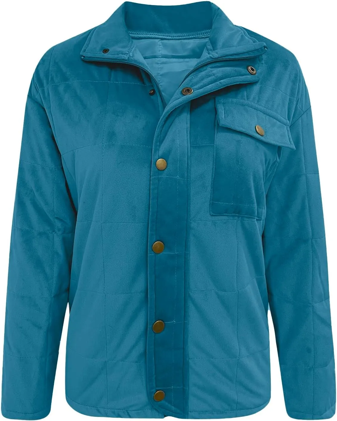 Women's Lightweight Down Coat Solid Long Sleeve Full Zipper Oversized Packable Short Puffer Jackets Fashion Short Down Coats