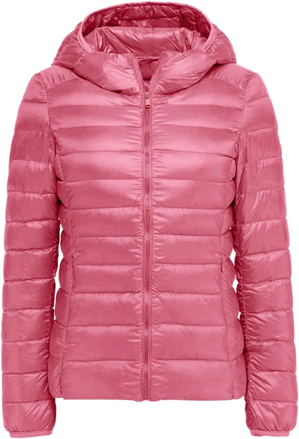 Women's Lightweight Packable Down Jacket Quilted Puffer Coat with Hood Light Weight Short Down Jacket