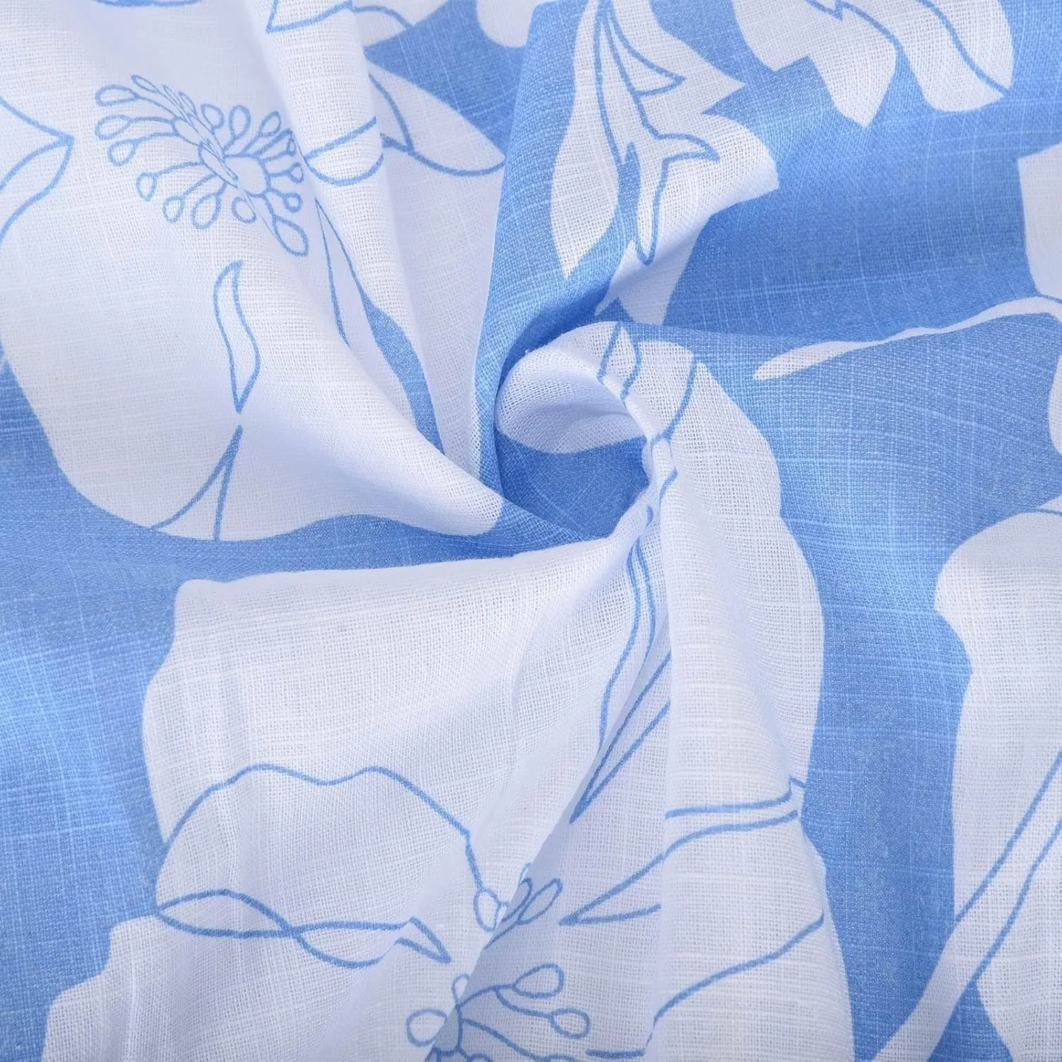 Womens Linen Shirts Casual Loose Floral Printed Button Down Shirts Long Sleeve Lightweight Beach Summer Tops Blouses