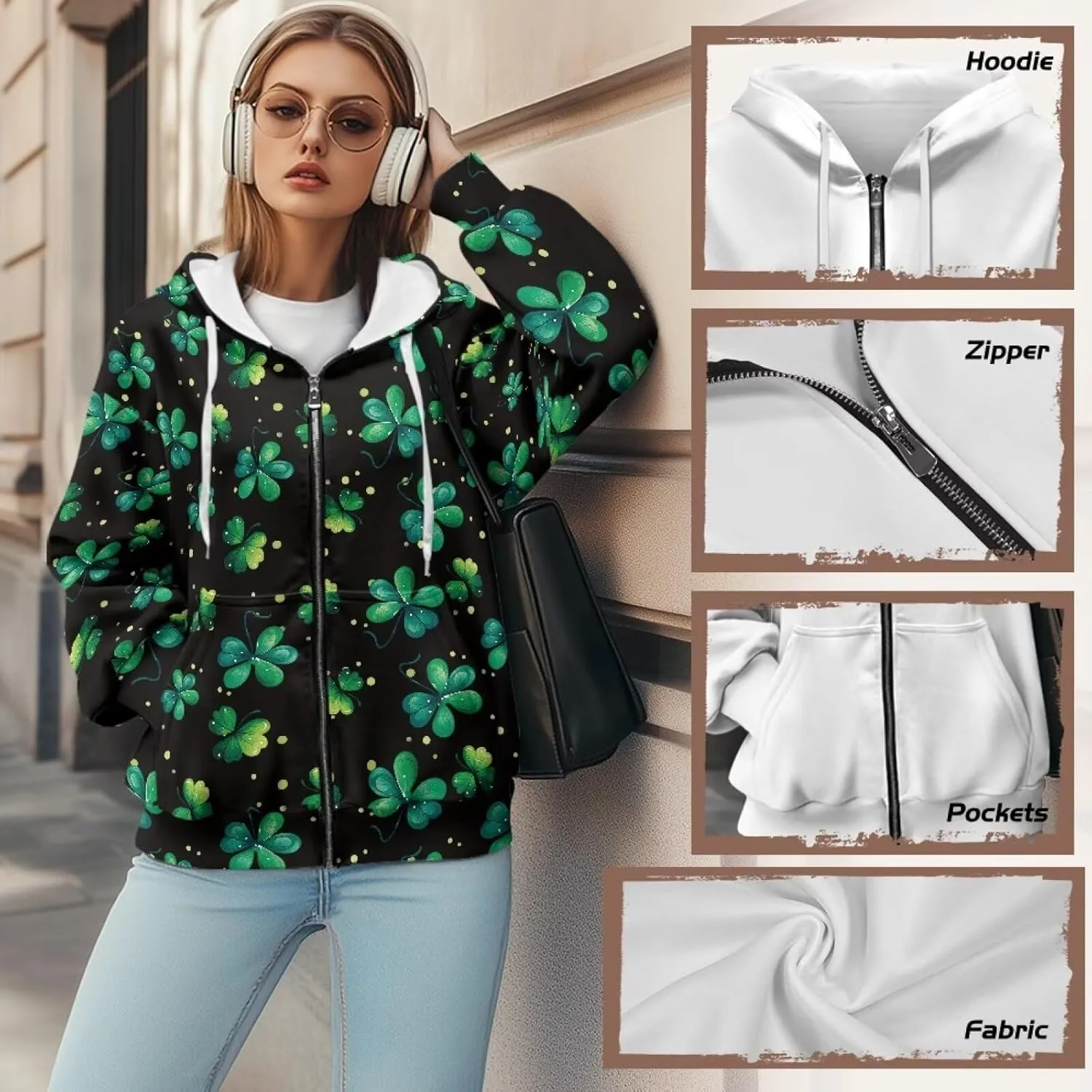Womens Oversized Hoodies Zip Up Loose Sports Sweatshirt Coat with Pocket Lightweight Plus Size Hoodies Jackets