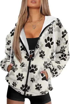 Womens Oversized Hoodies Zip Up Loose Sports Sweatshirt Coat with Pocket Lightweight Plus Size Hoodies Jackets