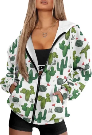 Womens Oversized Hoodies Zip Up Loose Sports Sweatshirt Coat with Pocket Lightweight Plus Size Hoodies Jackets