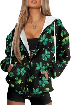 Womens Oversized Hoodies Zip Up Loose Sports Sweatshirt Coat with Pocket Lightweight Plus Size Hoodies Jackets
