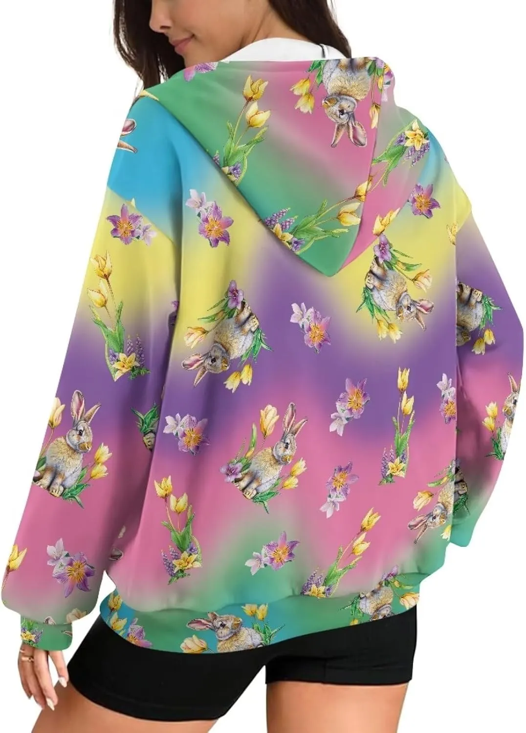 Womens Oversized Hoodies Zip Up Loose Sports Sweatshirt Coat with Pocket Lightweight Plus Size Hoodies Jackets
