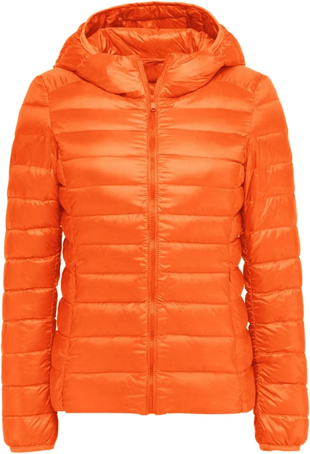 Women's Packable Down Jacket Lightweight Puffer Jacket Winter Warm Puffer Coat Slim Fit Hooded Jacket Duck Down Coat