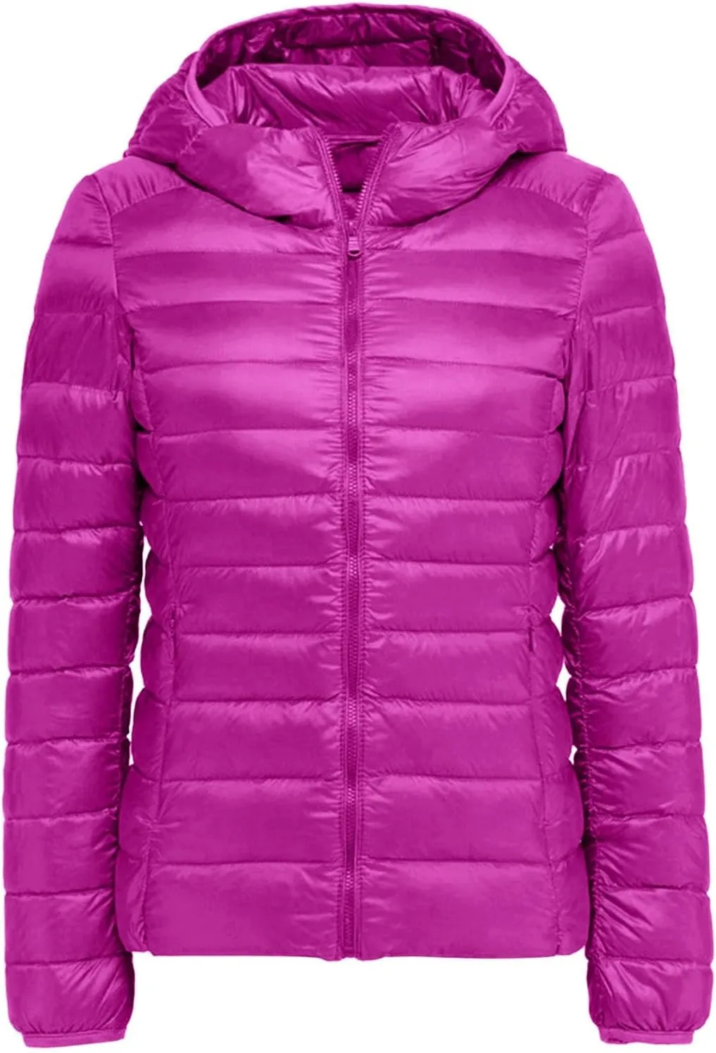 Women's Packable Down Jacket Lightweight Puffer Jacket Winter Warm Puffer Coat Slim Fit Hooded Jacket Duck Down Coat