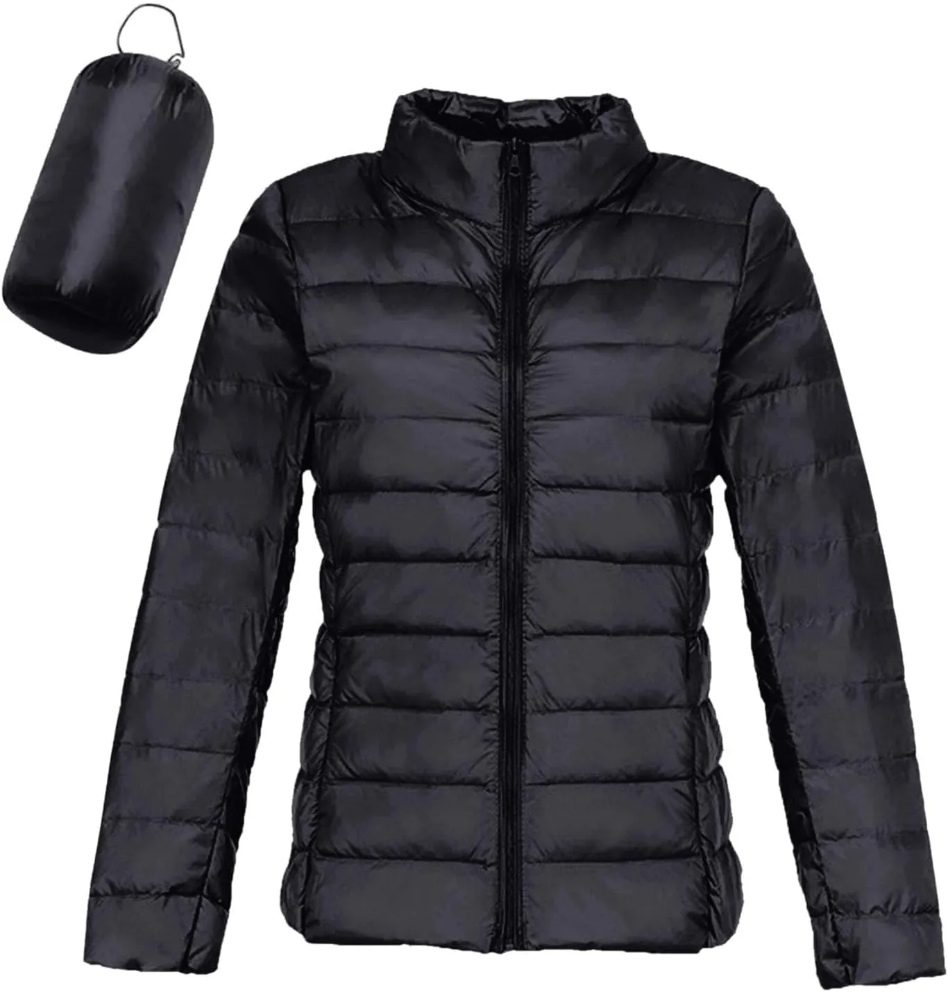 Women's Packable Puffer Jacket Lightweight Down Jacket Winter Warm Slim Fit Duck Down Coats Quilted Full-Zip Outwear