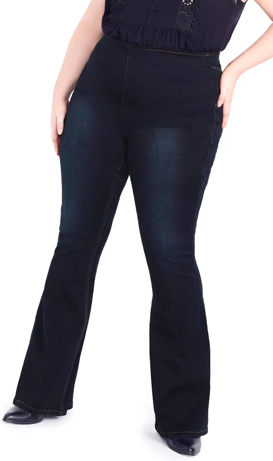 Women's Plus Size Shanda Pull On Flare Jean