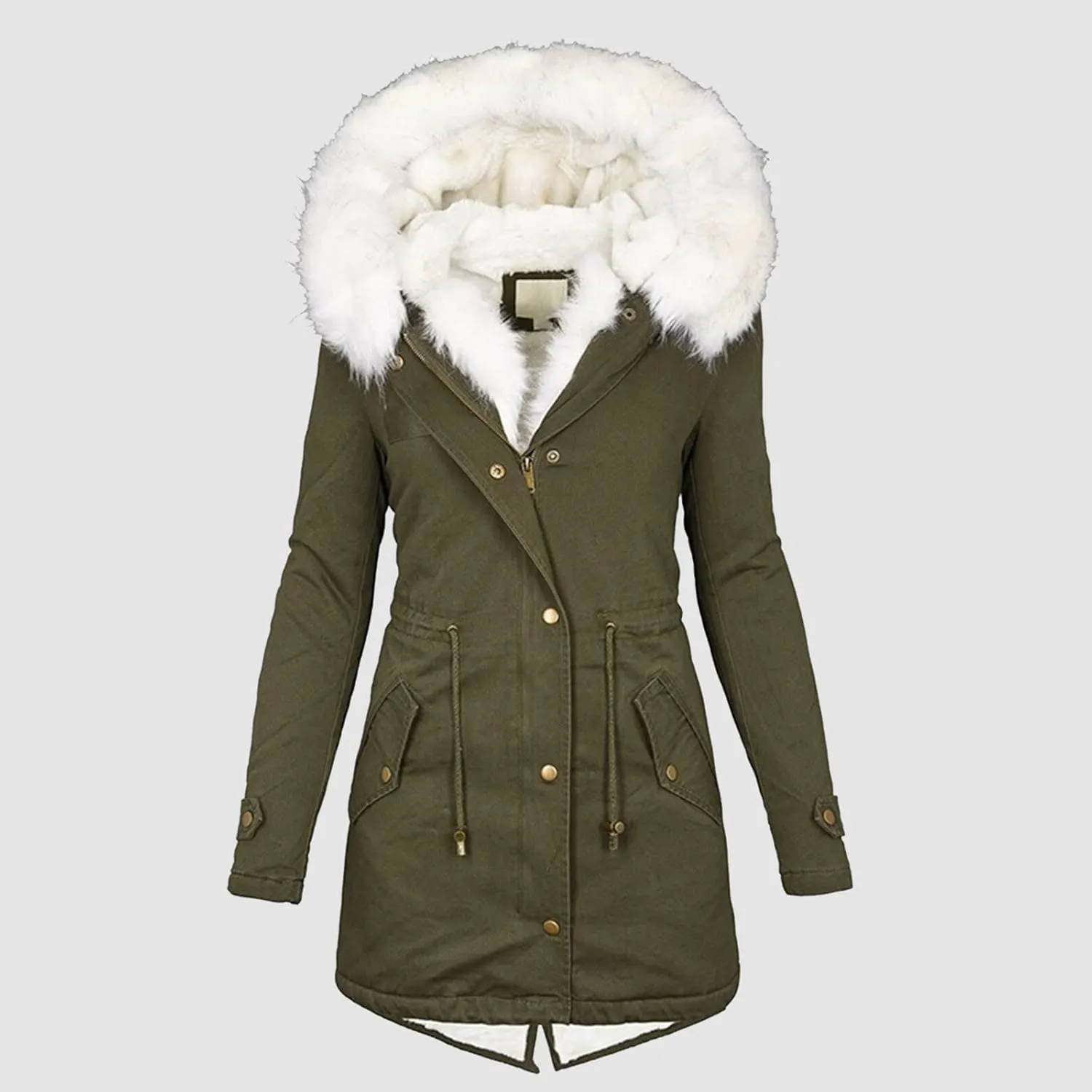 Womens Plus Size Winter Coat Casual Thicken Long Sleeve Vintage Quilted Jacket Warm Hood Padded Outerwear with Pocket