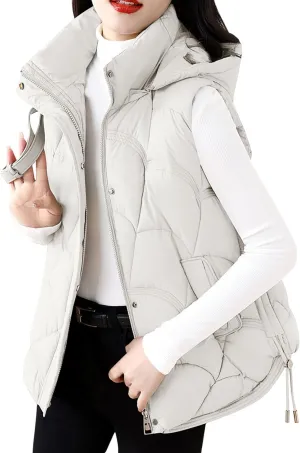 Women's Puffer Jacket Packable Quilted Lightweight Down Parka Plus Size Short Bubble Coat Light Winter Hooded Coat