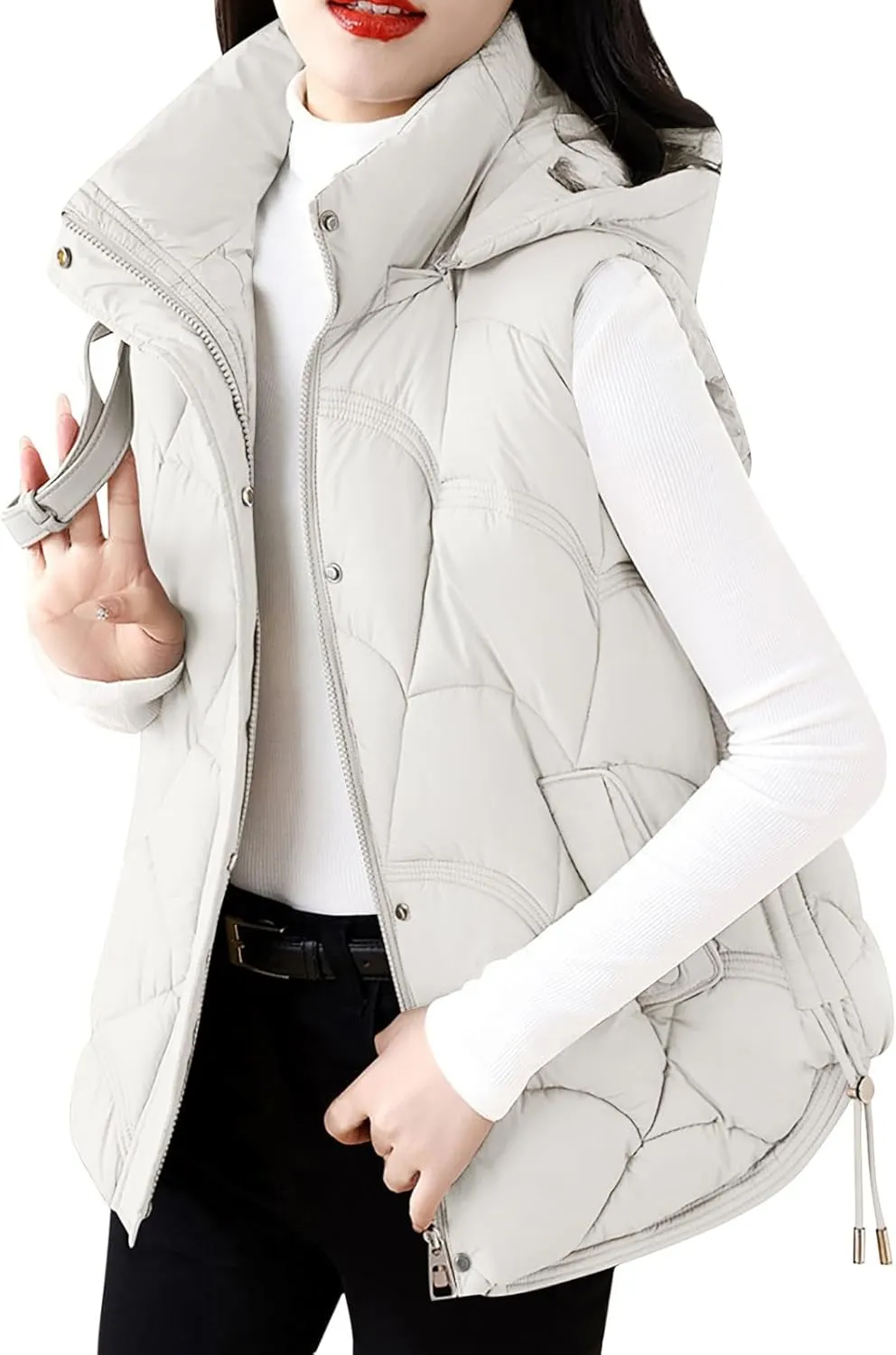 Women's Puffer Jacket Packable Quilted Lightweight Down Parka Plus Size Short Bubble Coat Light Winter Hooded Coat