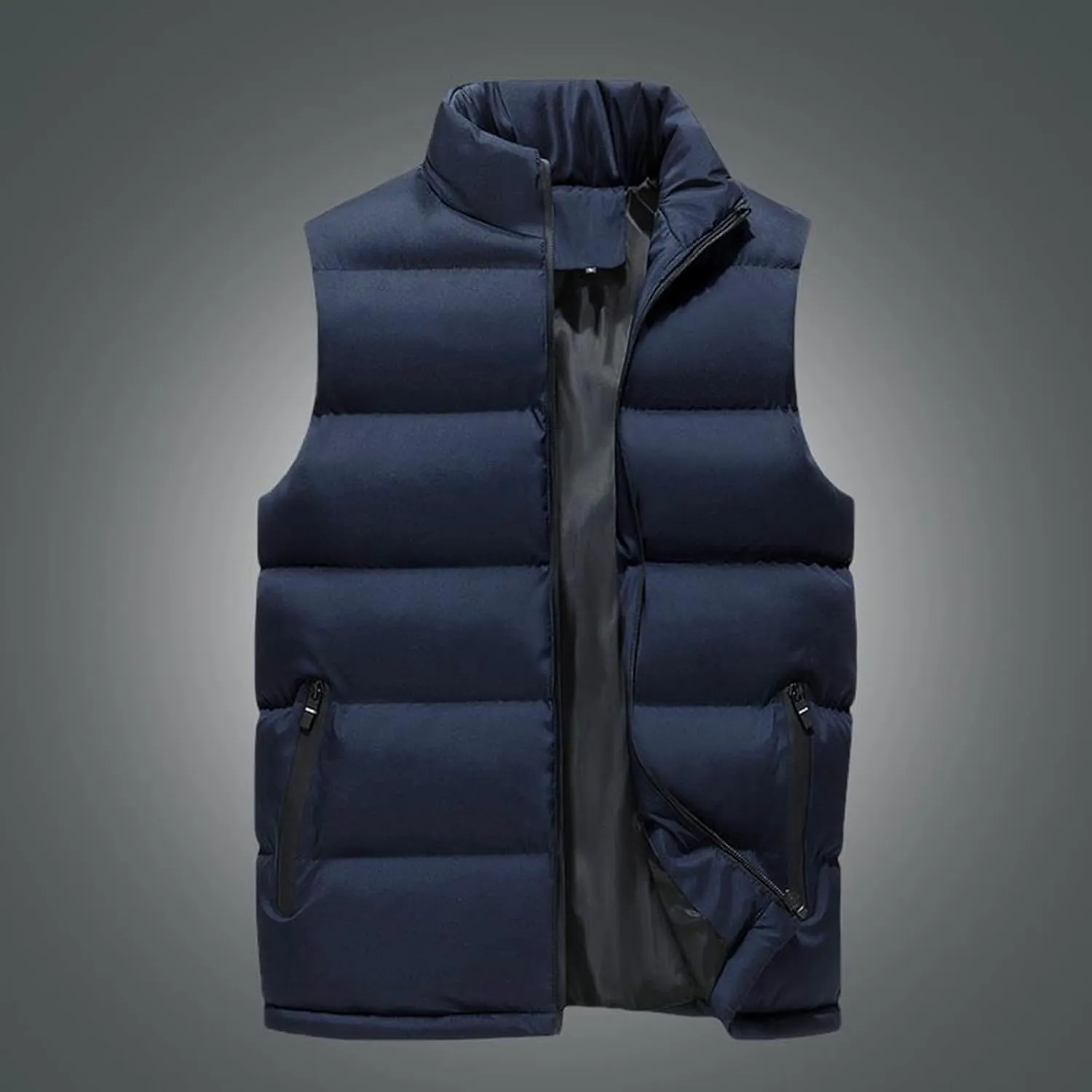 Womens Puffer Jacket Vest Casual Solid Zipper Sleeveless Down Coat Loose Cozy Warm Outwear 2024 Winter Trendy Clothes
