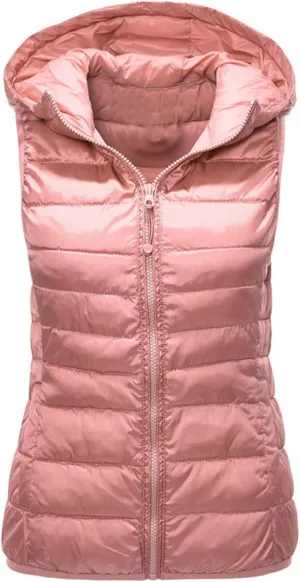 Womens Puffer Vest Sleeveless Puffy Jacket Packable Lightweight Down Vest Winter Down Waistcoat Casual Zip Up Outwear
