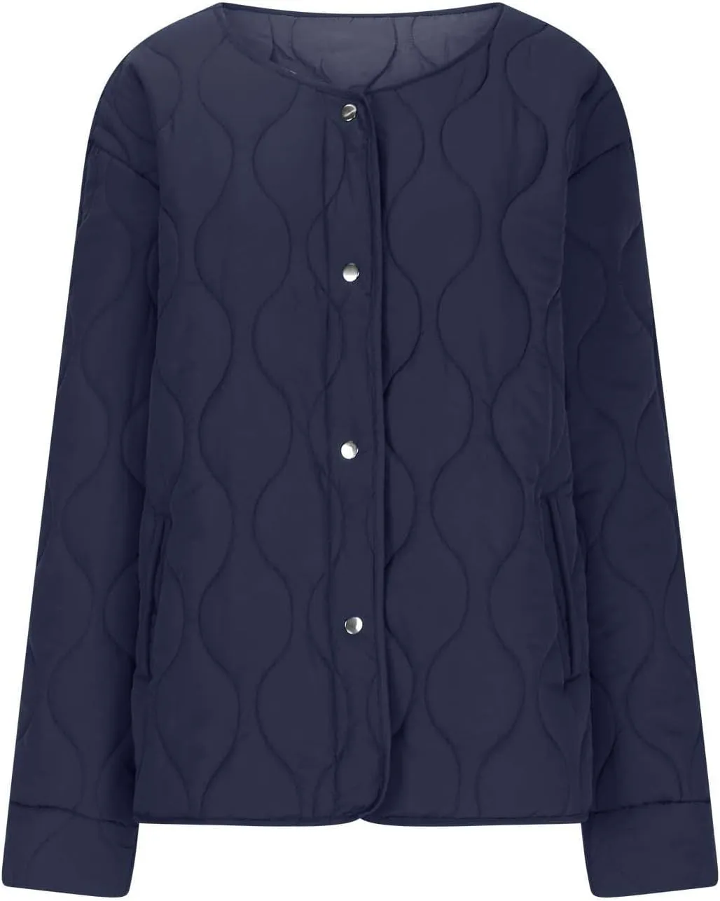Women's Quilted Jackets Lightweight Puffer Jacket Loose Button Down Cardigan Outerwear Down Coats for Fall and Winter