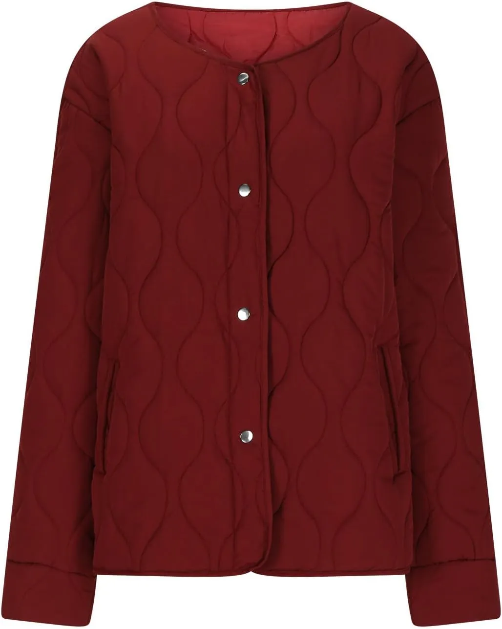 Women's Quilted Jackets Lightweight Puffer Jacket Loose Button Down Cardigan Outerwear Down Coats for Fall and Winter