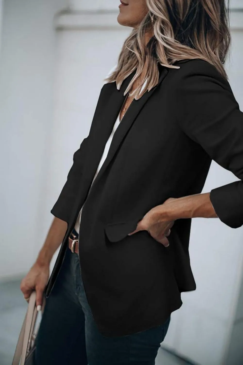 Womens Suit Jacket Business Casual Blazer Long Sleeve Lapel Open Front Button Work Blazer Jackets Trendy Clothes