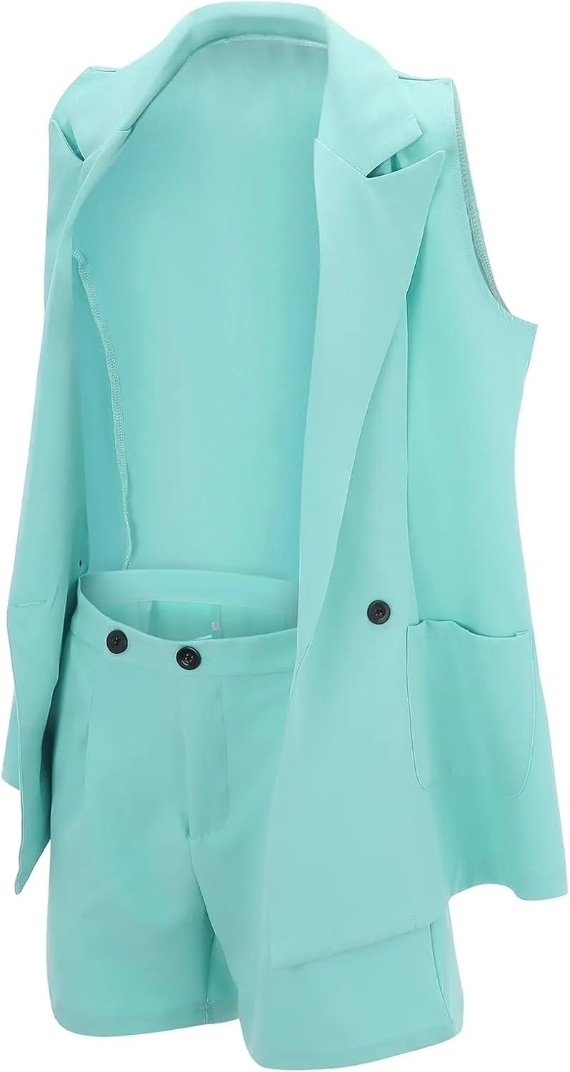 Women's Summer Blazer Button Lapel Sleeveless Pocket Dressy Elegant Trendy Elegant Comfort Fit Stylish Suit Jackets