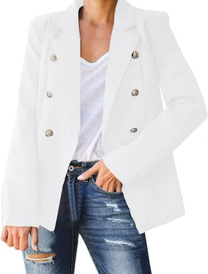 Women's Summer Blazer Button Long Sleeve Lapel Dressy Elegant Trendy Comfortable Solid Color Fashion Lightweight
