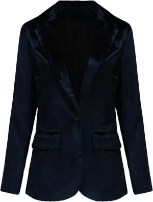 Women's Summer Blazer Button Long Sleeve Pocket Lapel Casual Business Comfortable Comfort Fashion Satin Suit Jackets