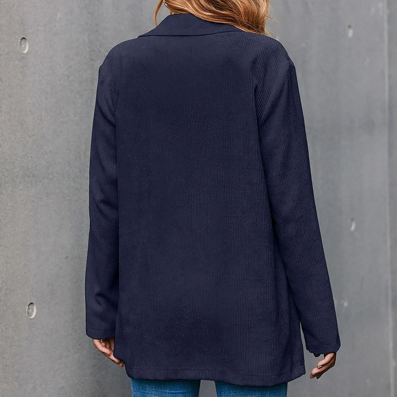 Women's Summer Blazer Button Long Sleeve Pocket Lapel Casual Business Elegant Comfort Fit Fashion Lightweight