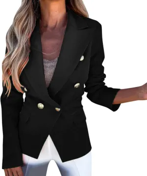 Women's Summer Blazer Button Long Sleeve Pocket Lapel Elegant Trendy Elegant Comfort Fit Fashion Lightweight
