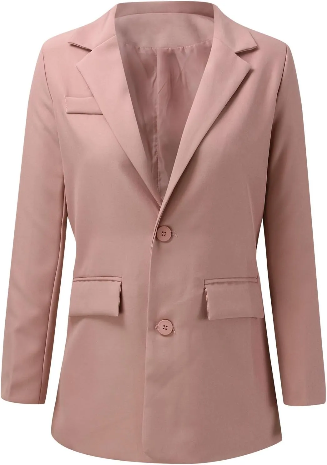 Women's Summer Blazer Button Long Sleeve Pocket Lapel Elegant Trendy Outdoor Solid Color Fashion Suit Jackets