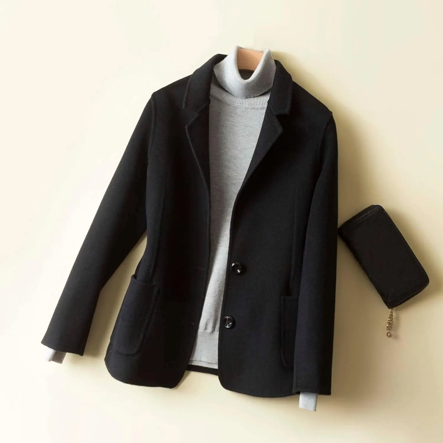 Women's Summer Blazer Button Long Sleeve Pocket Lapel Work Jacket Comfortable Soft Comfy Stylish Lightweight