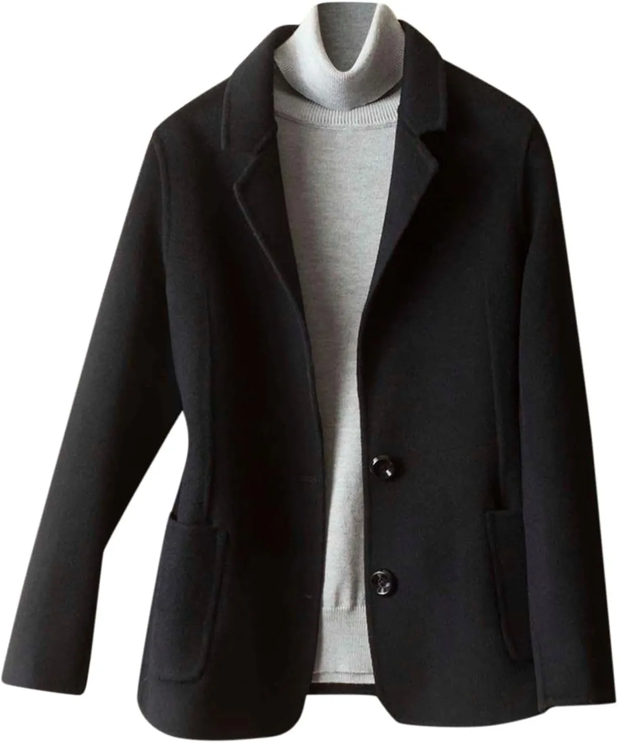 Women's Summer Blazer Button Long Sleeve Pocket Lapel Work Jacket Comfortable Soft Comfy Stylish Lightweight
