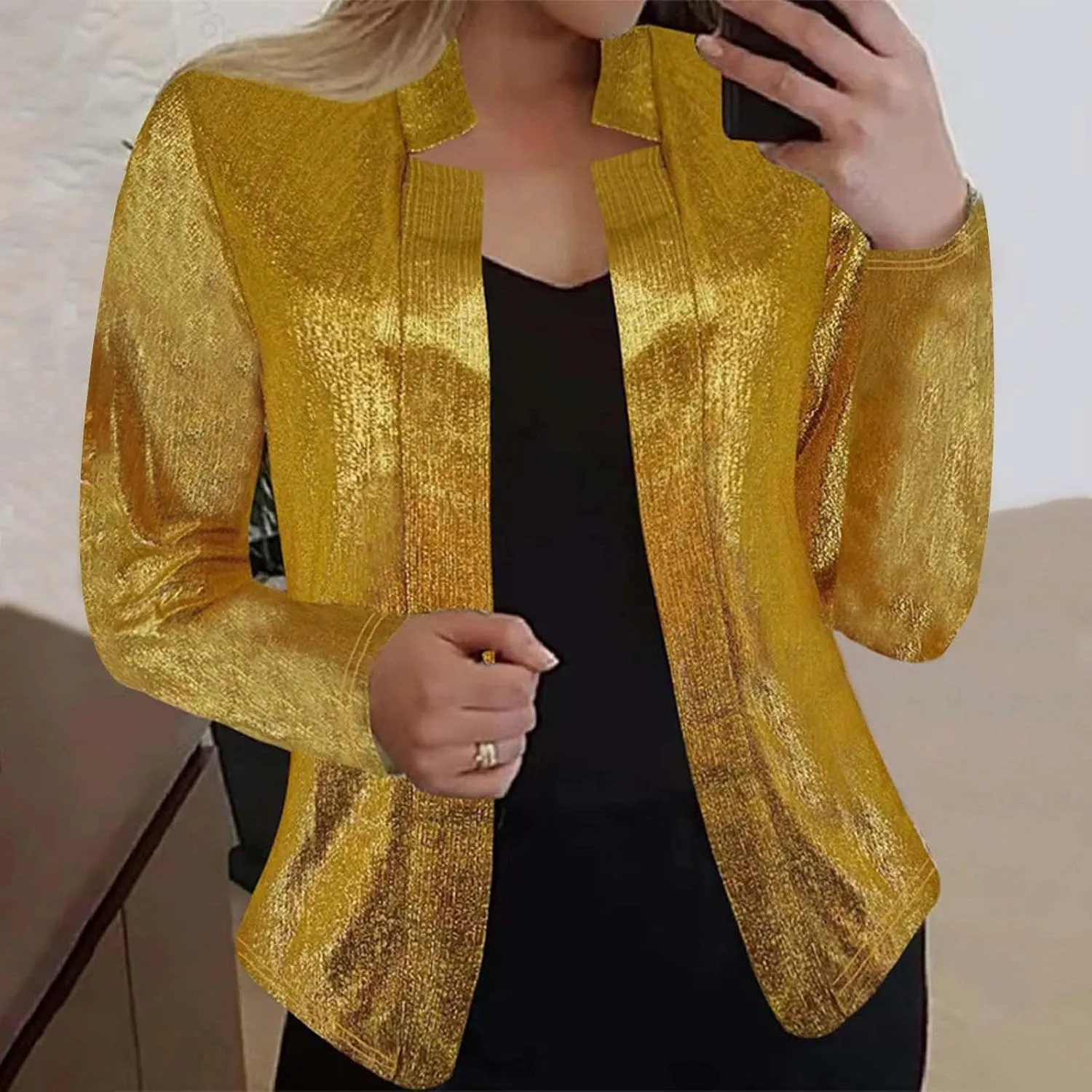 Women's Summer Blazer Long Sleeve Sequins Dressy Elegant Trendy Comfortable Comfort Fit Stylish Work Suit