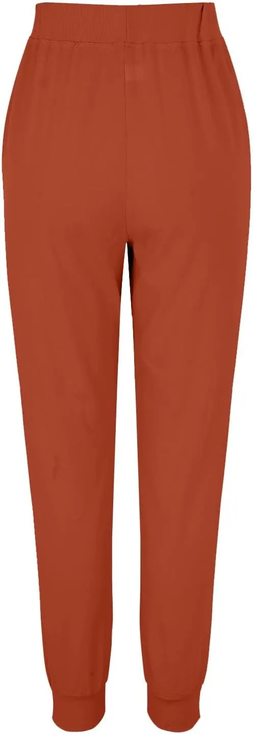 Womens Summer Linen Pants Casual Long Trousers Drawstring Elastic Waist Lounge Pants Comfy Sweatpants Joggers Pockets