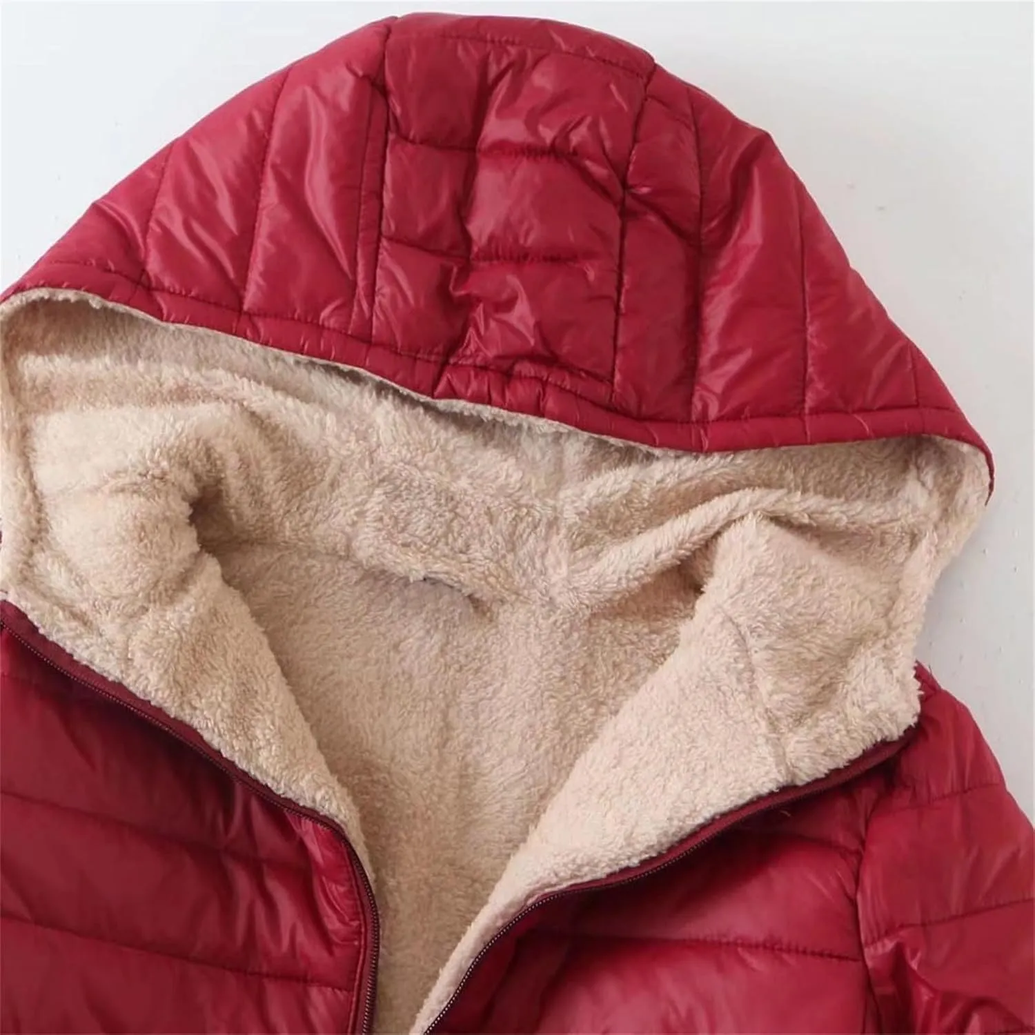 Womens Thickened Long Down Jacket Winter Down Outwear Hooded Puffer Jacket Basic Long Sleeve Blouse Winter Coat