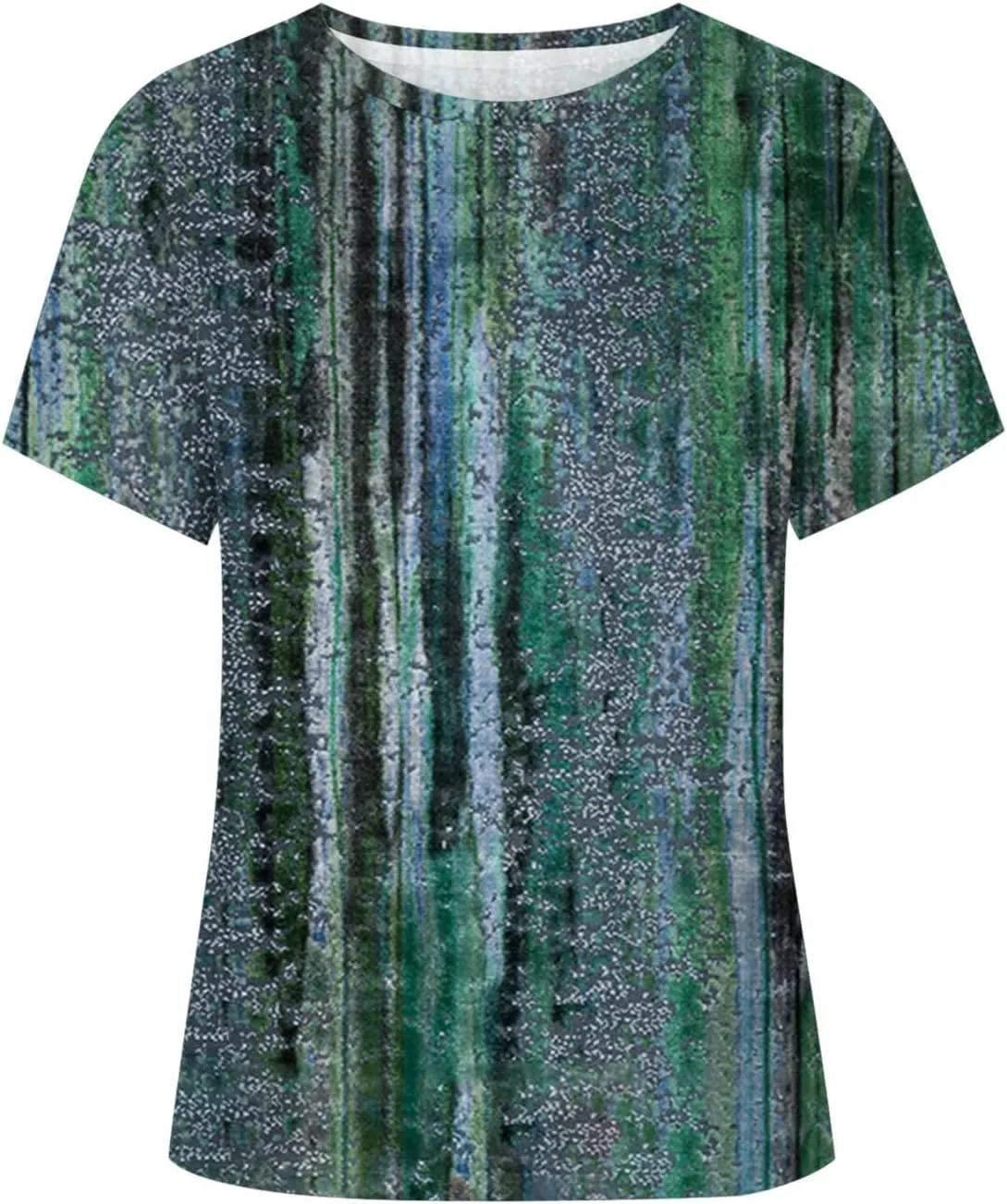 Womens Tops Round Neck Short Sleeve Floral Printed T Shirts 2024 Summer Fashion Basic Boho T Shirts