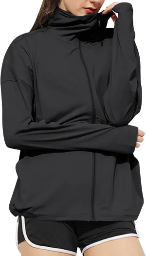 Women's UPF 50  Lightweight Athletic Jacket Full Zip UV Long Sleeve Hoodies SPF Lightweight Jacket Hiking Outfits