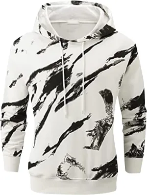 Ymosrh Men's Hoodies Graphic Workout Hoodie Lightweight Gym Athletic Sweatshirt Fashion Pullover Hooded Hoodies, M-6XL