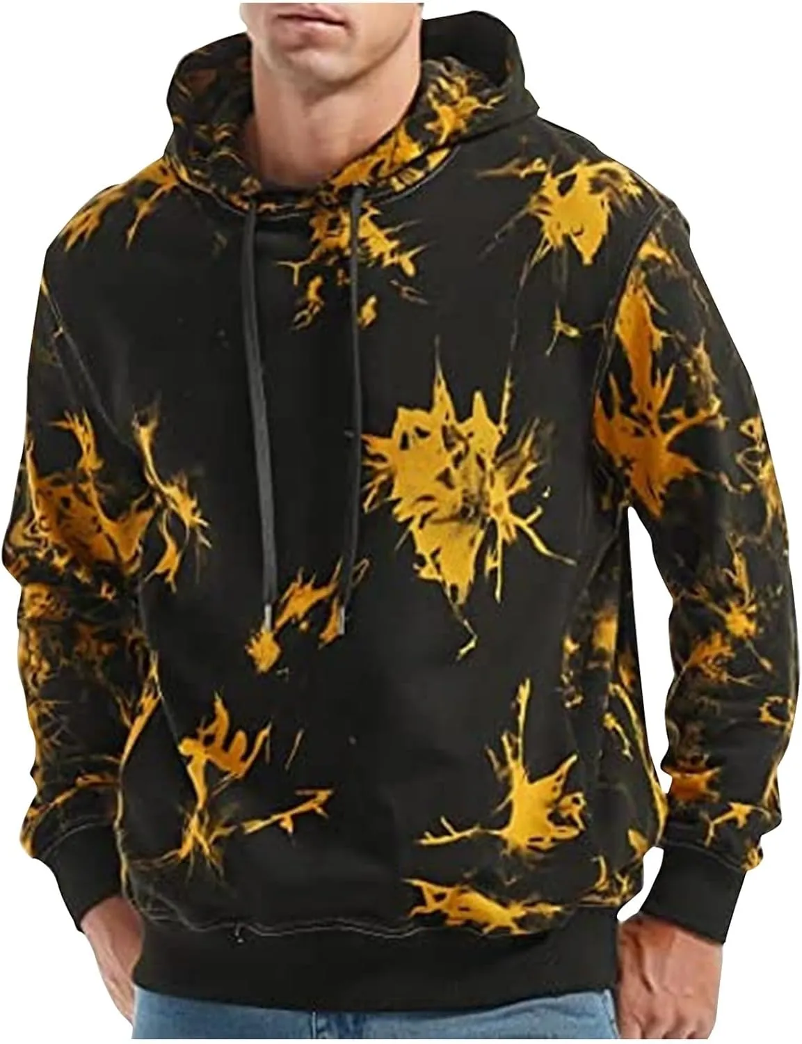 Ymosrh Men's Hoodies Graphic Workout Hoodie Lightweight Gym Athletic Sweatshirt Fashion Pullover Hooded Hoodies, M-6XL