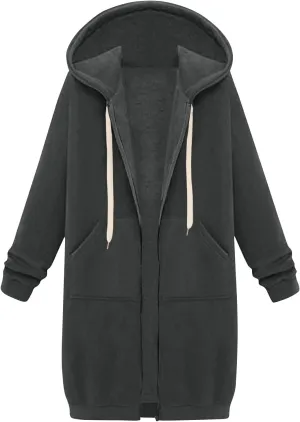 Zip Up Hoodie Women Long Sleeve Oversized Sweatshirts Casual Lightweight Fleece Jackets With Pockets