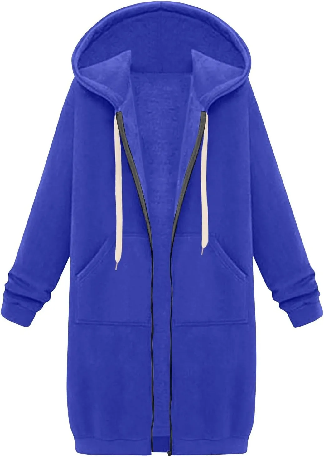 Zip Up Hoodie Women Long Sleeve Oversized Sweatshirts Casual Lightweight Fleece Jackets With Pockets