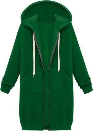 Zip Up Hoodie Women Long Sleeve Oversized Sweatshirts Casual Lightweight Fleece Jackets With Pockets