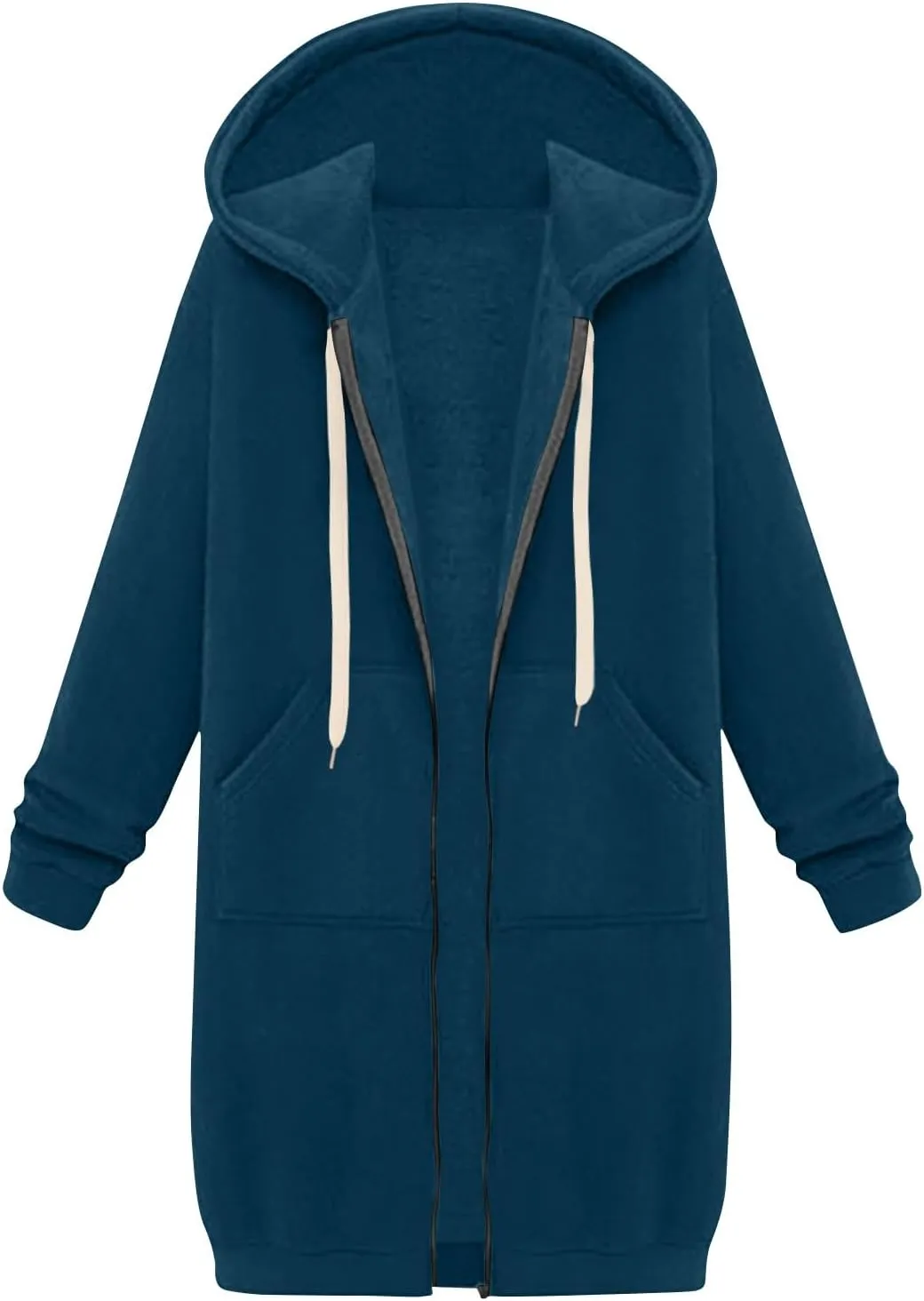 Zip Up Hoodie Women Long Sleeve Oversized Sweatshirts Casual Lightweight Fleece Jackets With Pockets